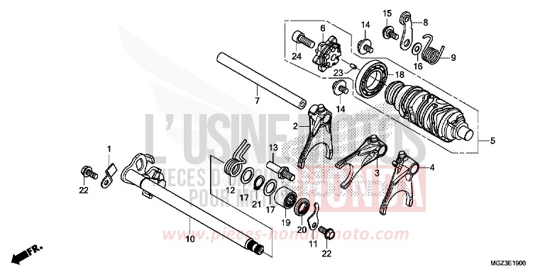 GEARSHIFT DRUM for CBR500R ABS PEARL HIMALAYAS WHITE (NHA87) from 2013